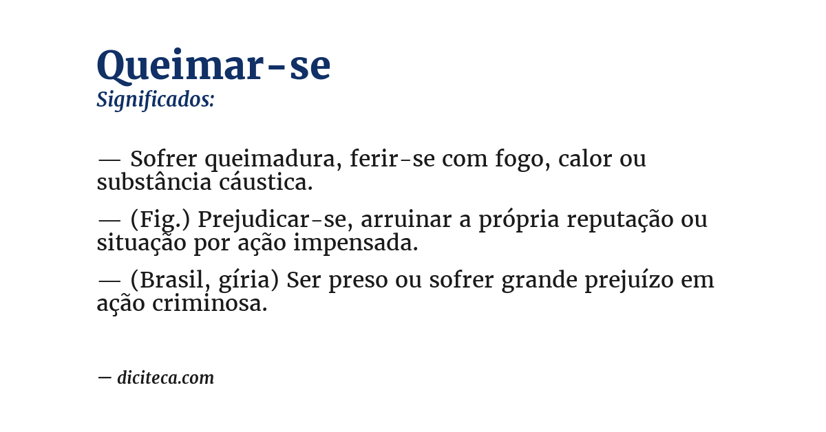 Significado de queimar-se