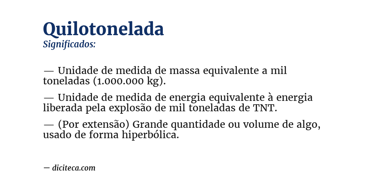 Significado de quilotonelada