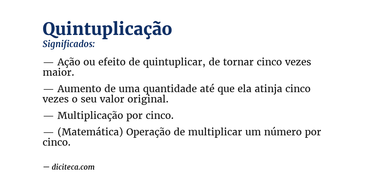 Significado de quintuplicação
