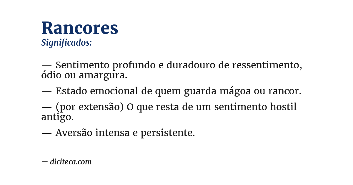 Significado de rancores