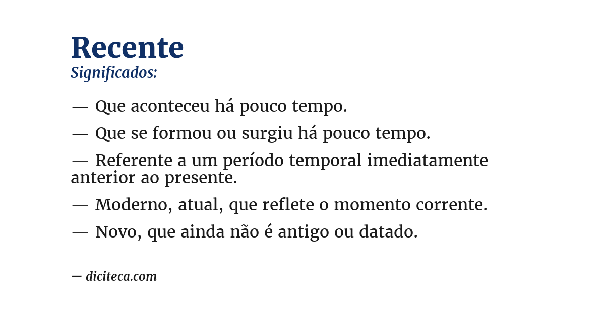 Significado de recente