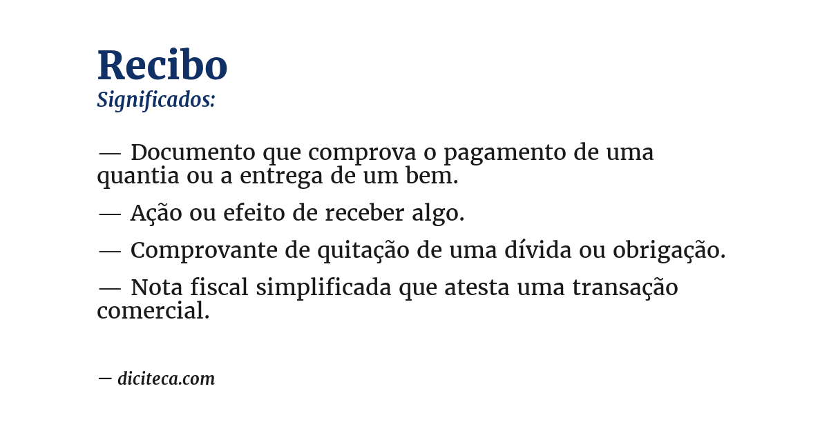 Significado de recibo