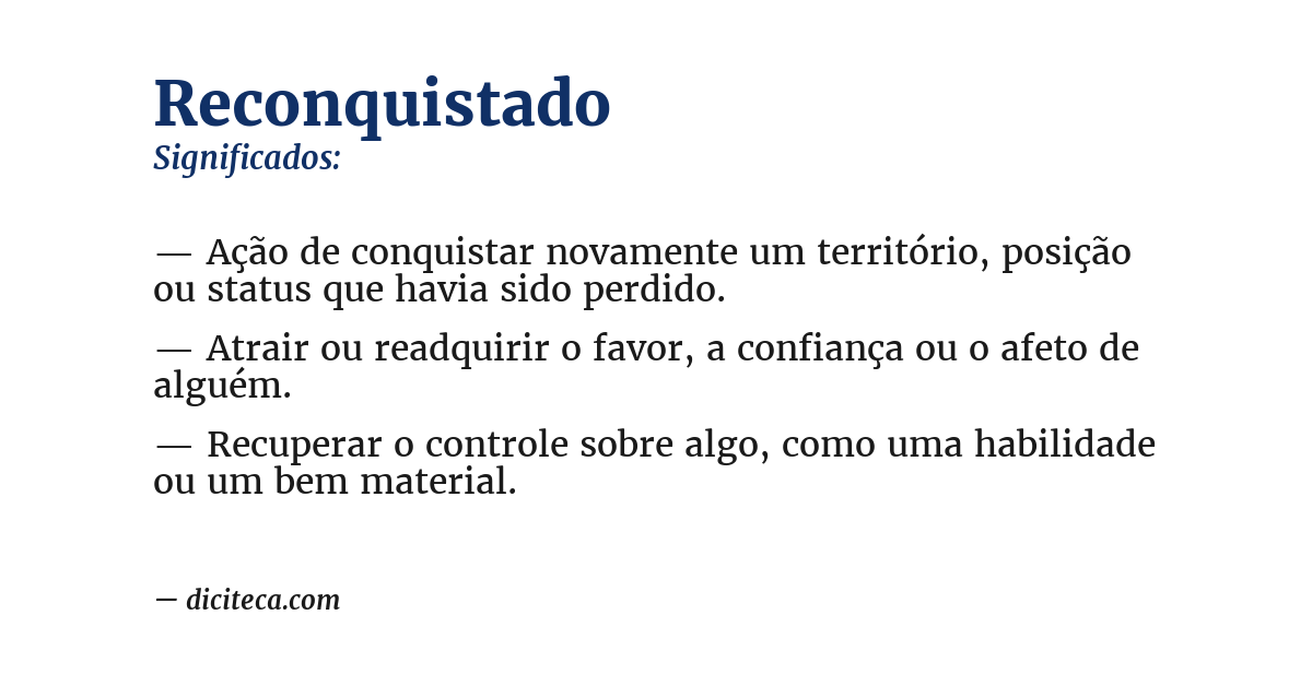 Significado de reconquistado