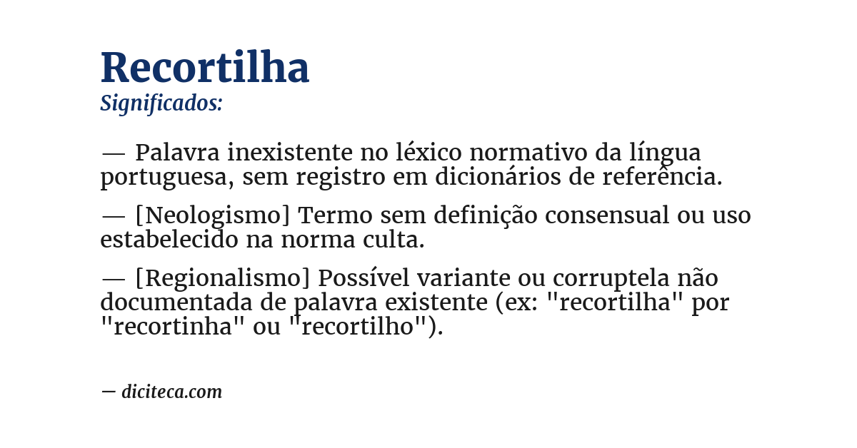 Significado de recortilha