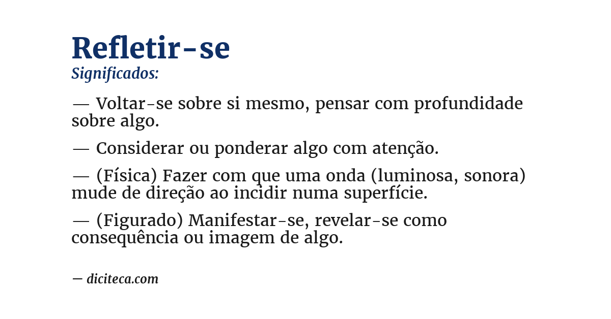 Significado de refletir-se