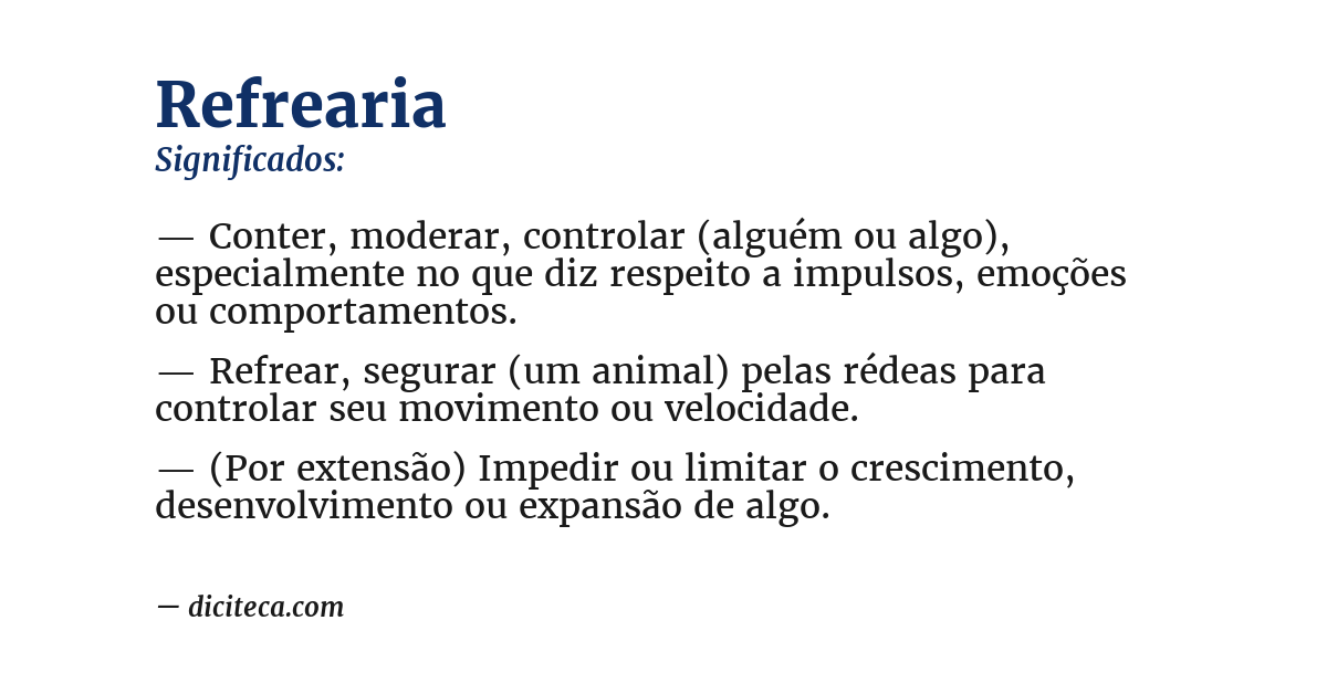 Significado de refrearia