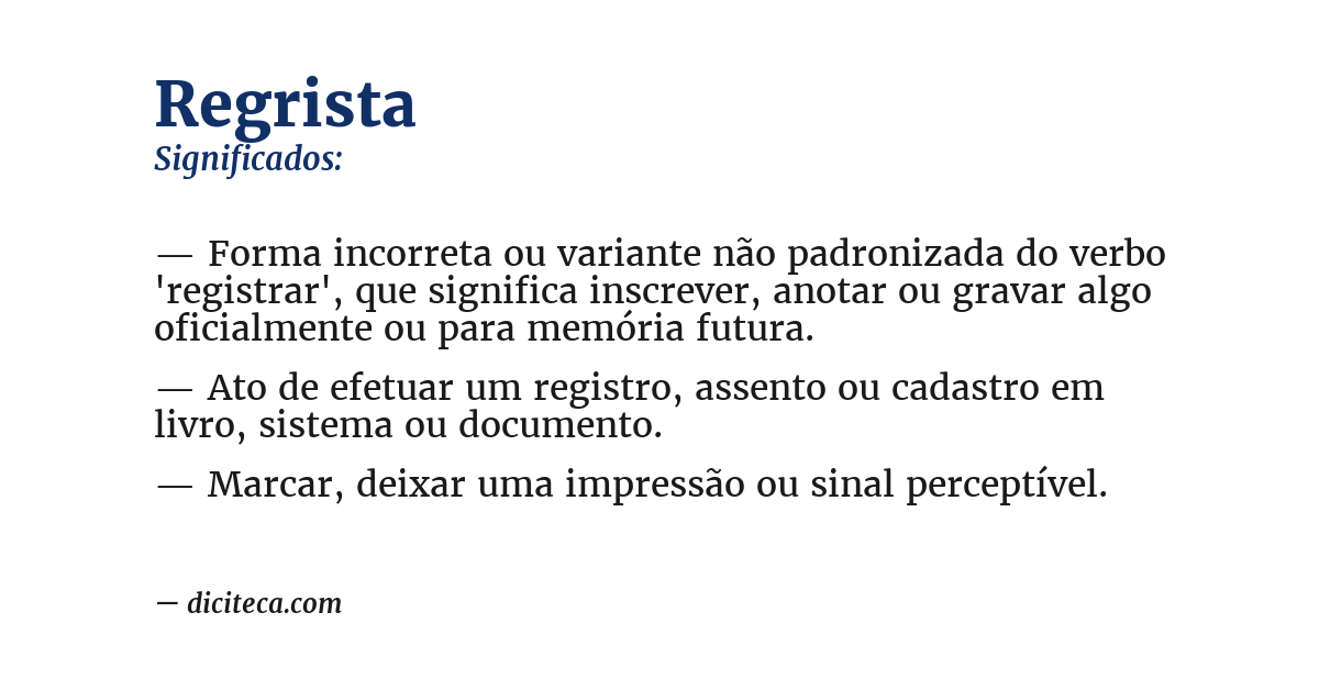 Significado de regrista