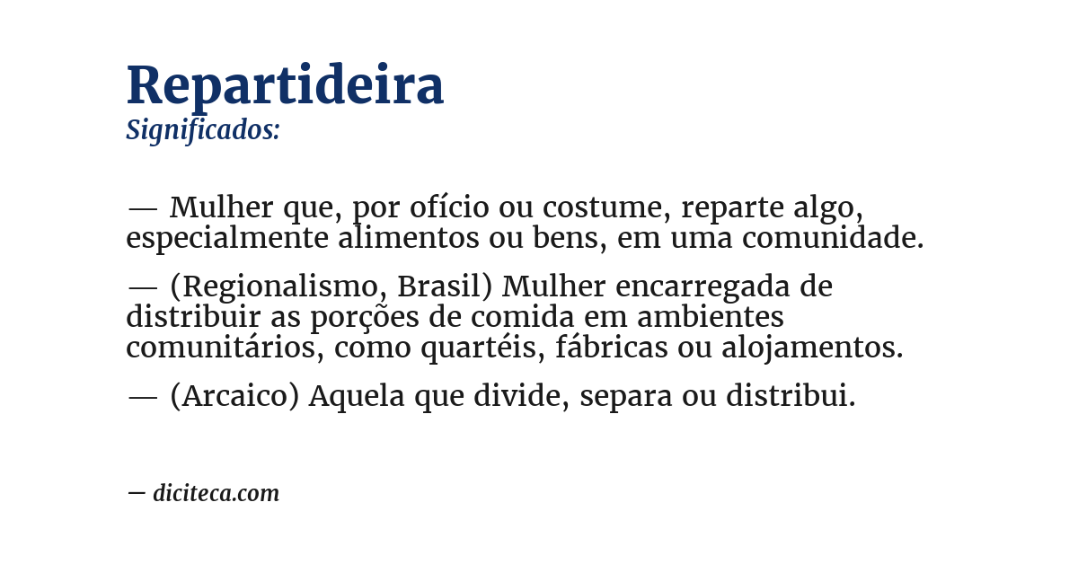 Significado de repartideira
