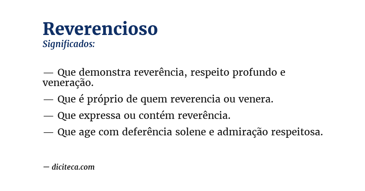 Significado de reverencioso