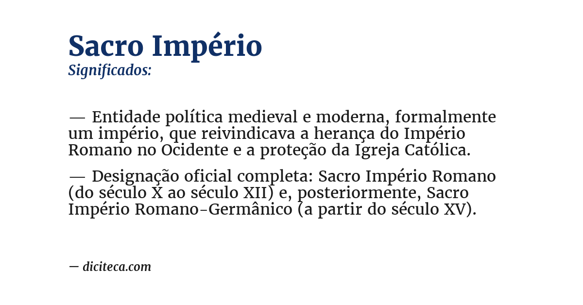 Significado de sacro império