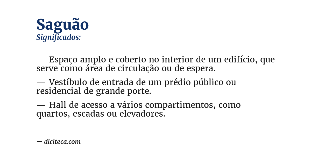 Significado de saguão