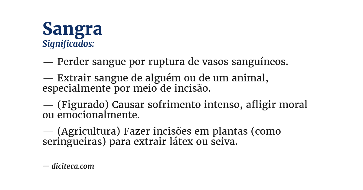 Significado de sangra
