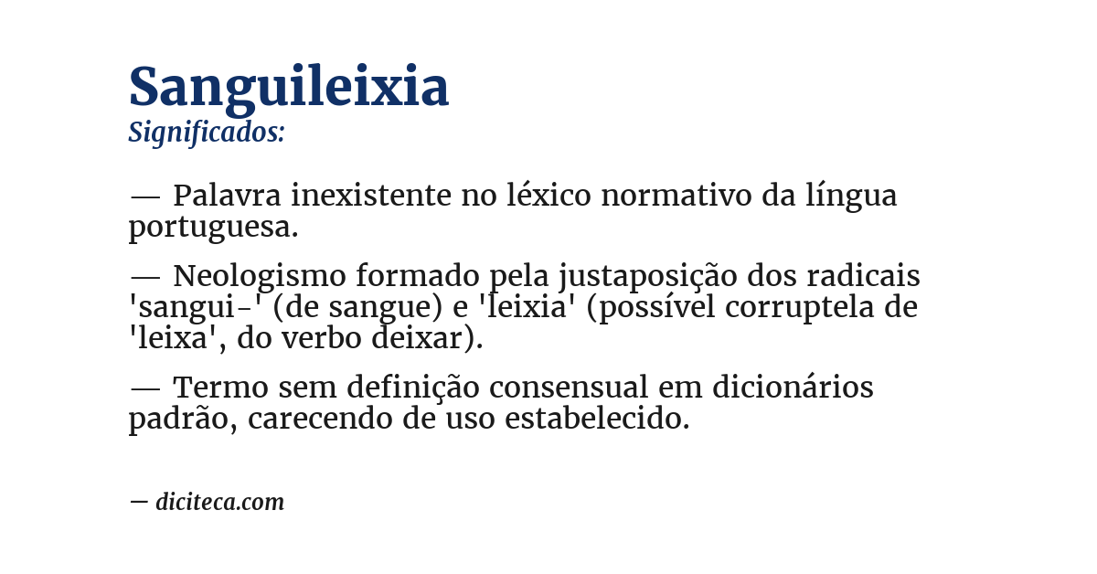 Significado de sanguileixia