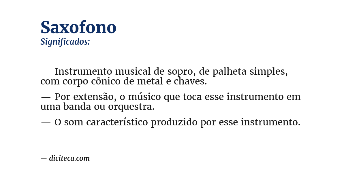 Significado de saxofono