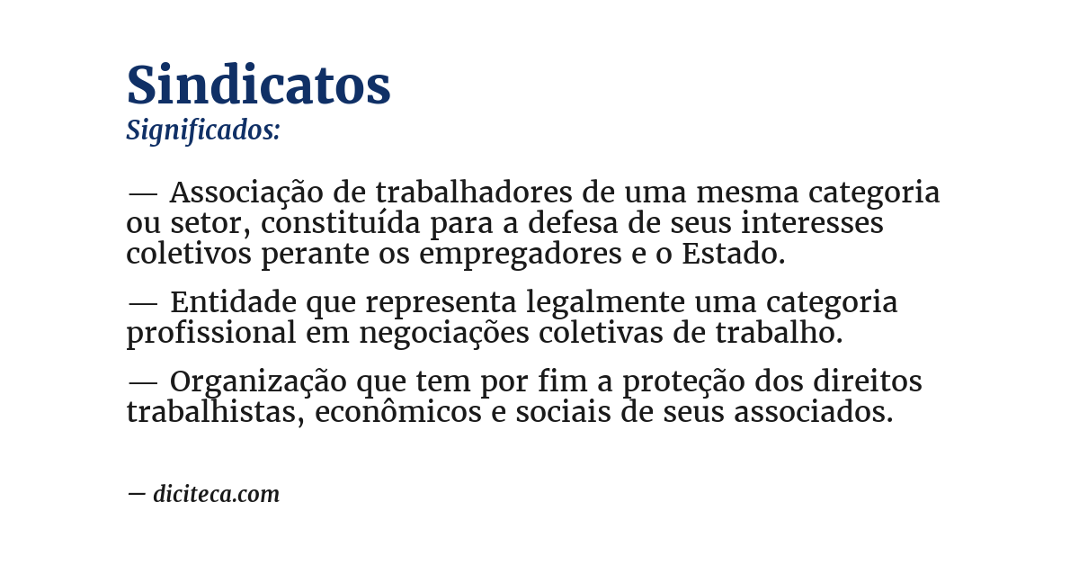 Significado de sindicatos
