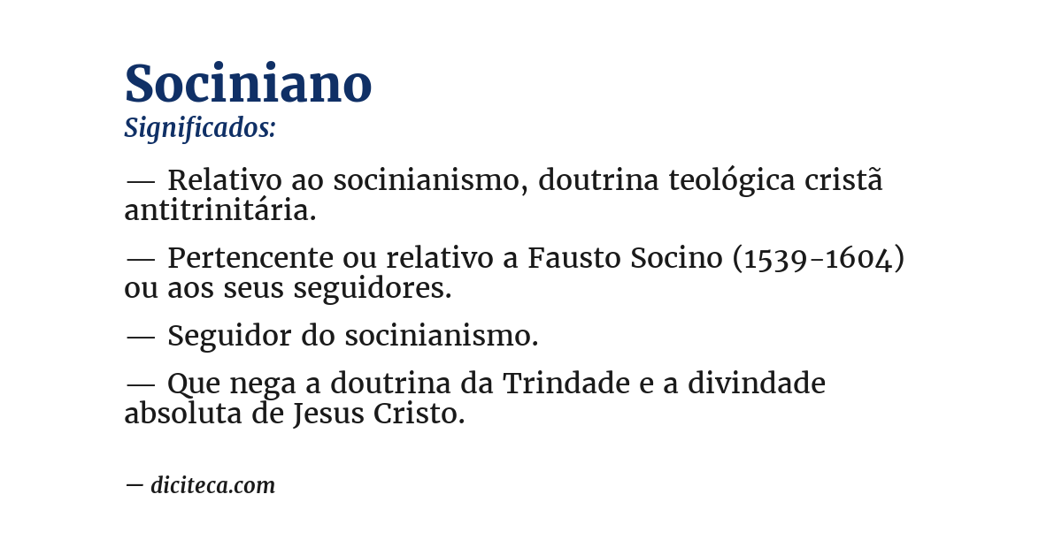 Significado de sociniano