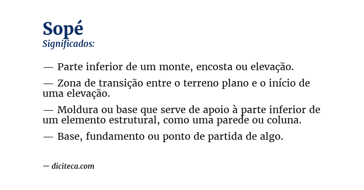Significado de sopé