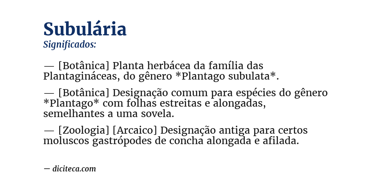 Significado de subulária