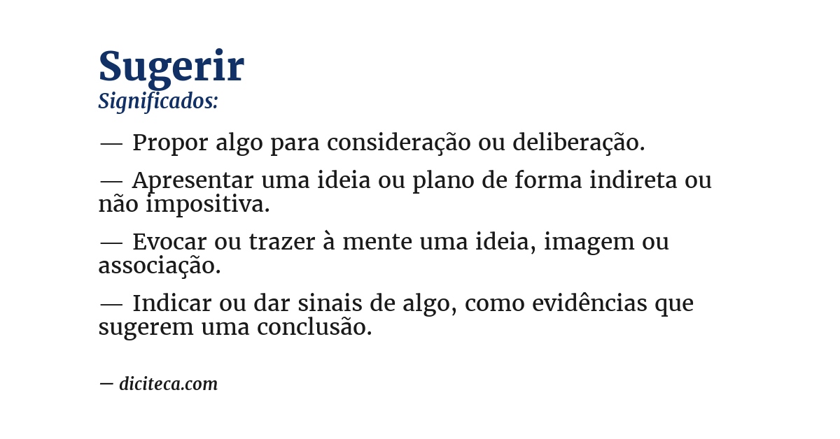 Significado de sugerir