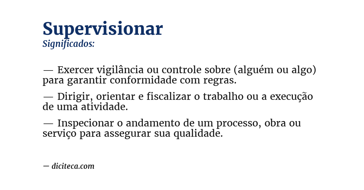 Significado de supervisionar