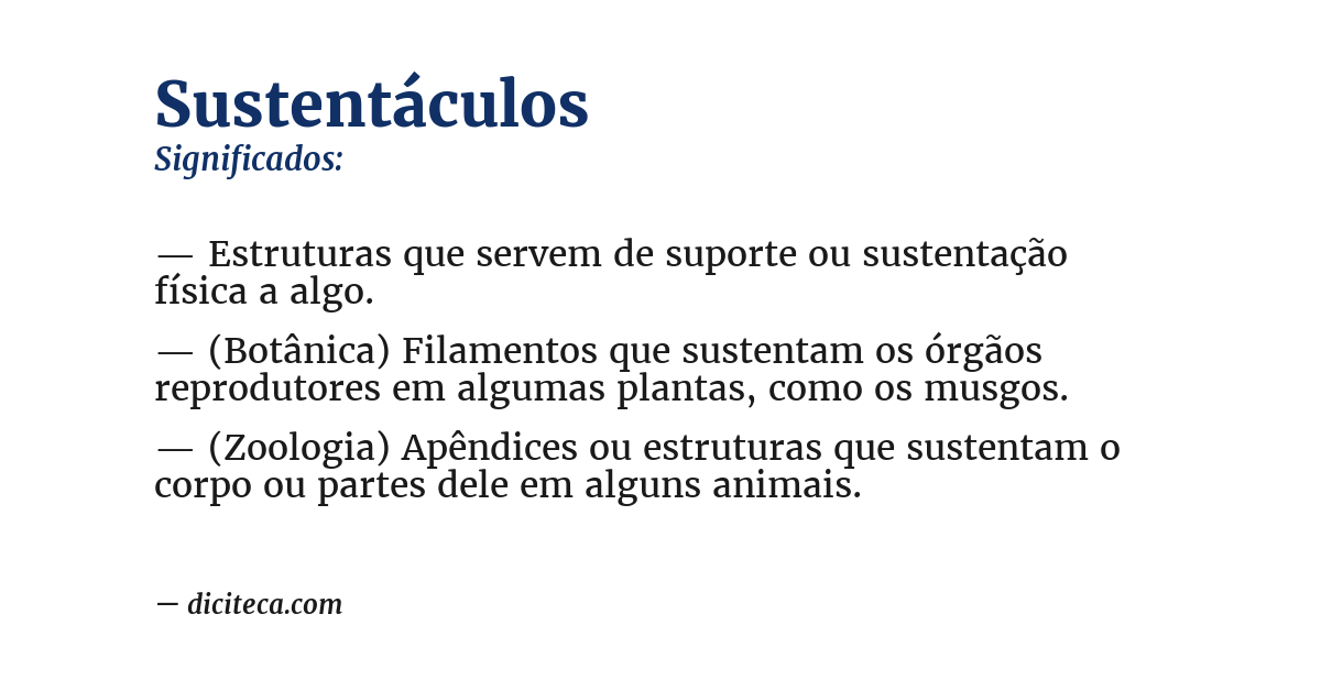 Significado de sustentáculos
