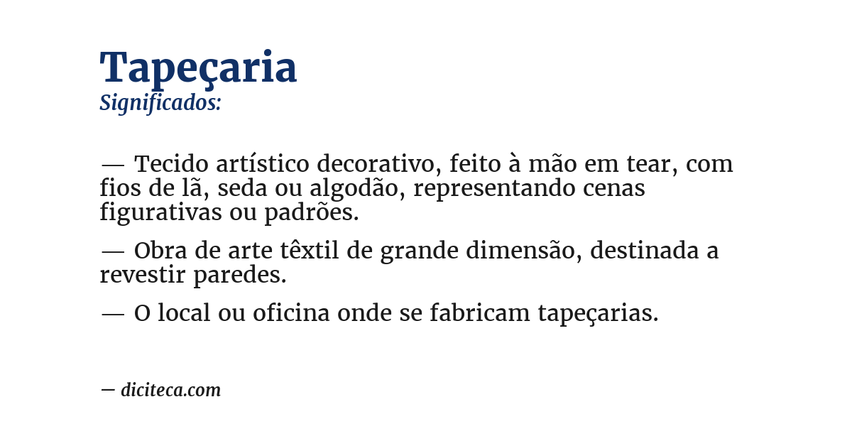 Significado de tapeçaria