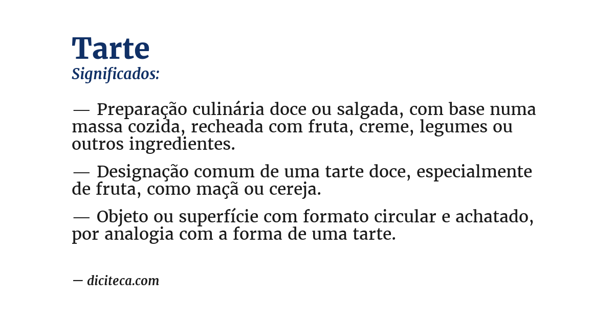 Significado de tarte