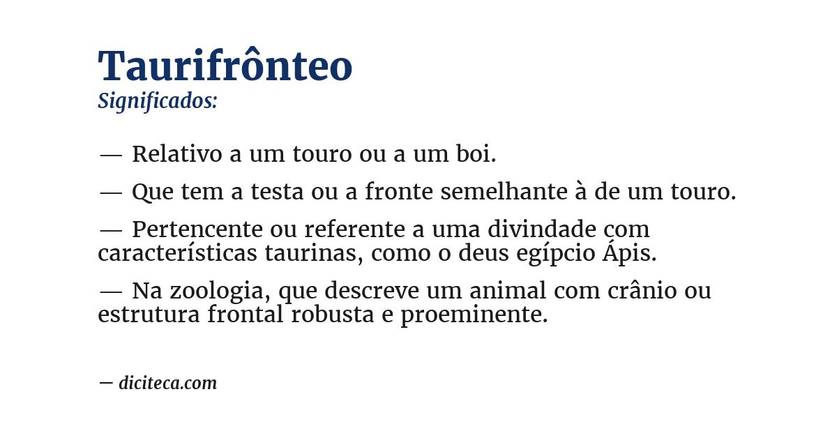 Significado de taurifrônteo