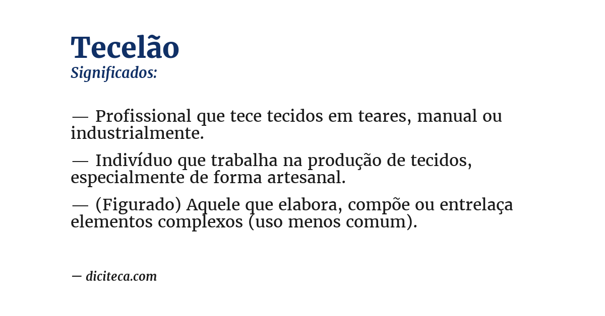 Significado de tecelão