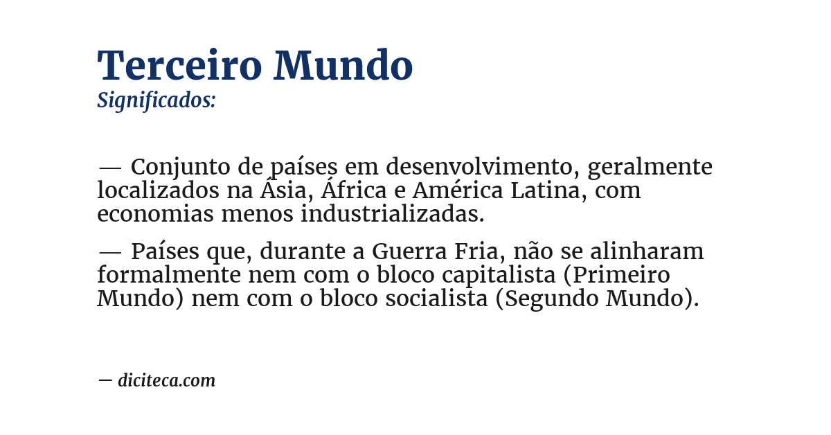 Significado de terceiro mundo