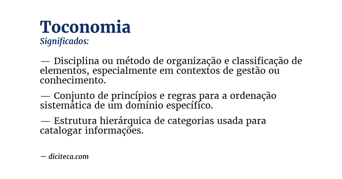 Significado de toconomia