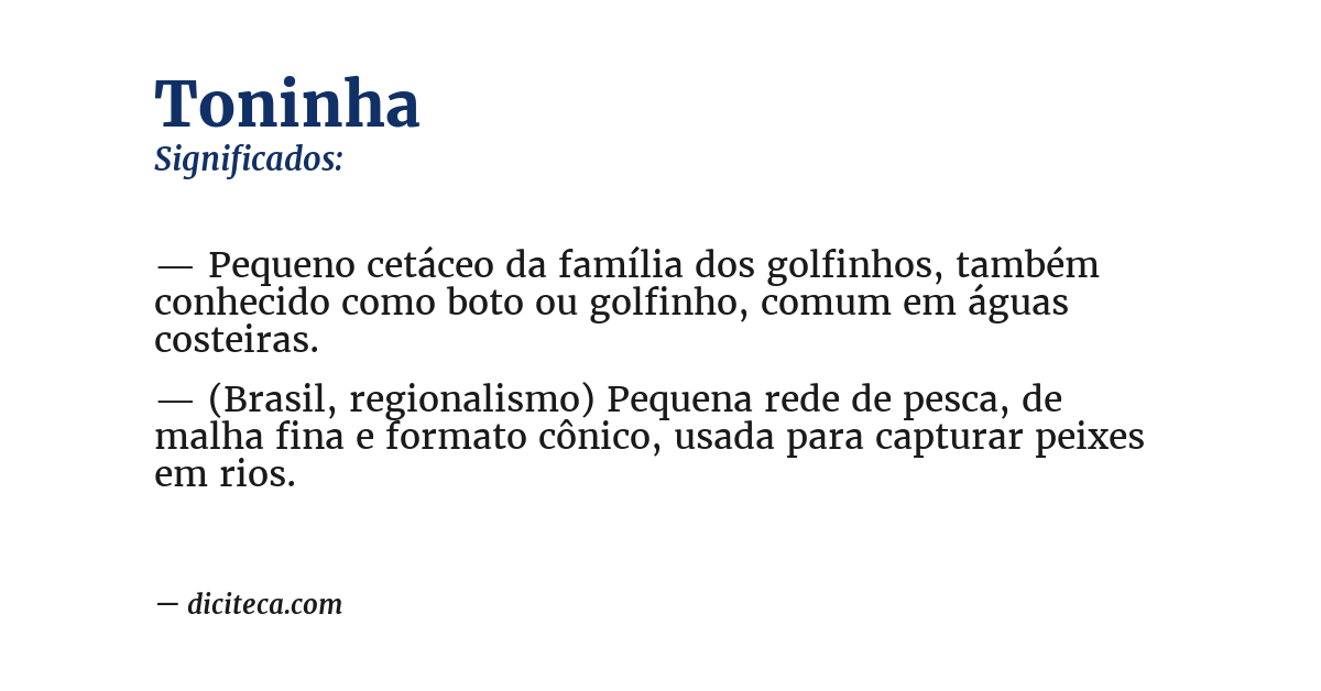 Significado de toninha