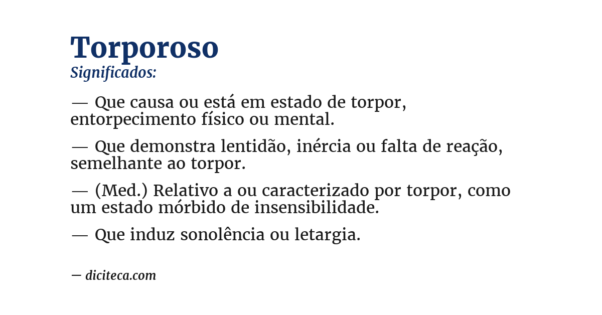 Significado de torporoso