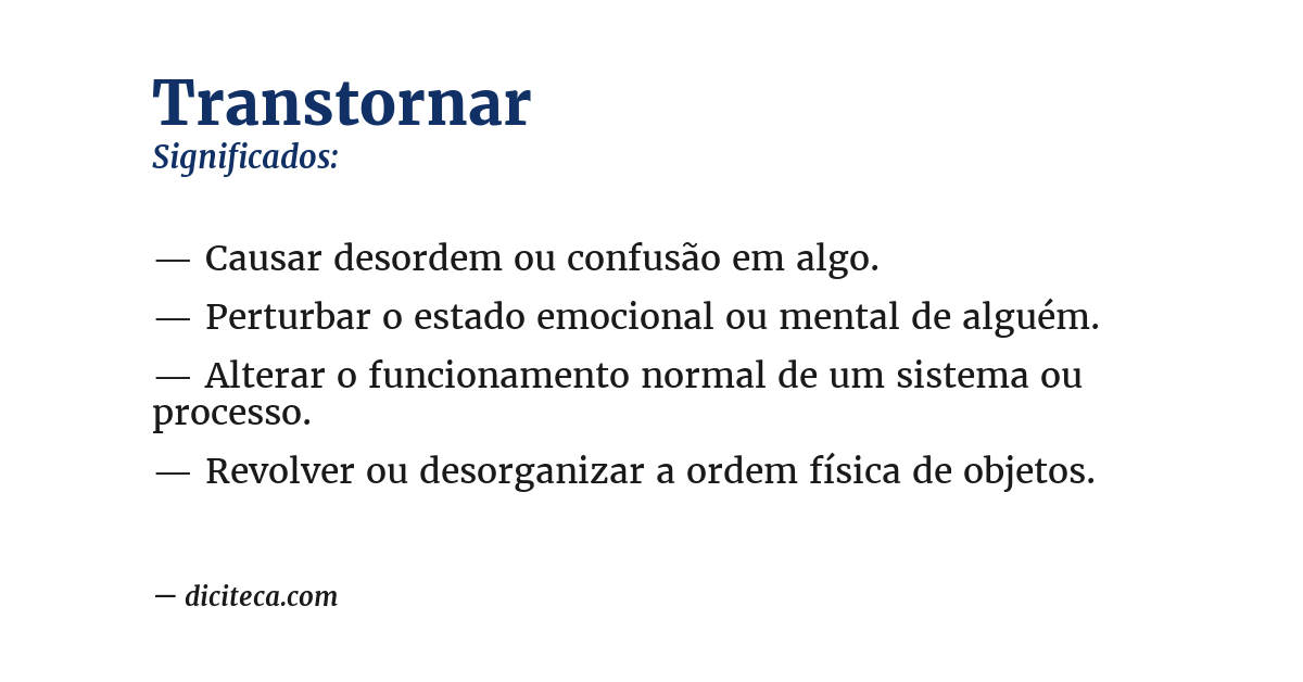 Significado de transtornar