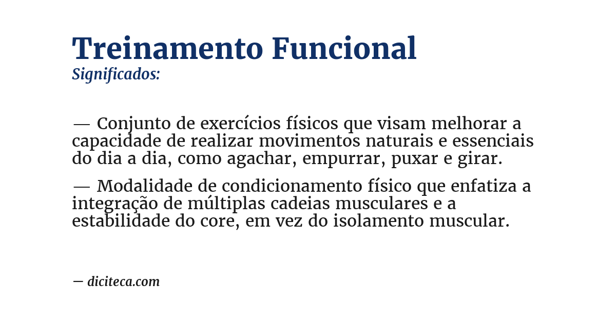 Significado de treinamento funcional