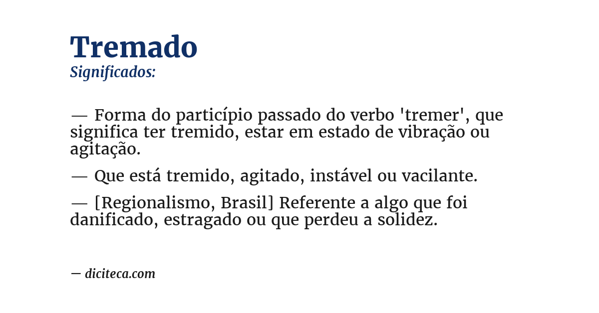 Significado de tremado