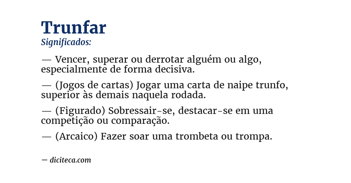 Significado de trunfar