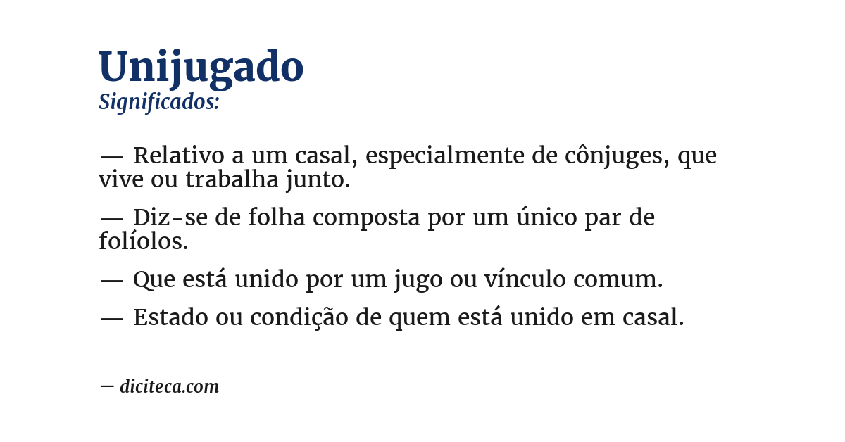 Significado de unijugado
