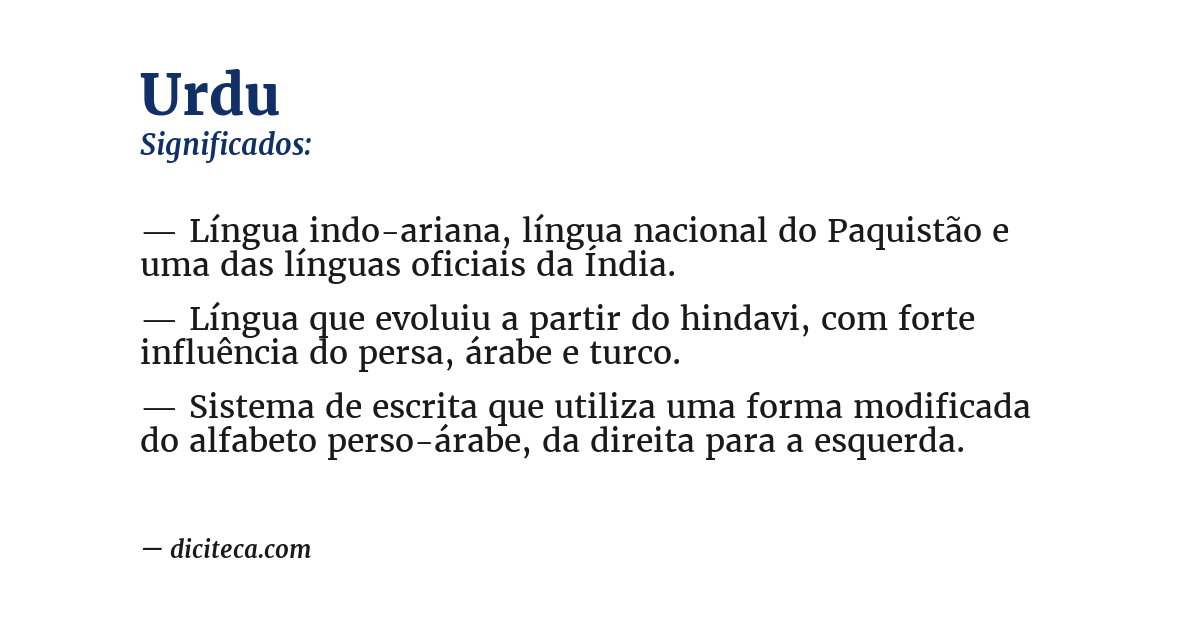 Significado de urdu