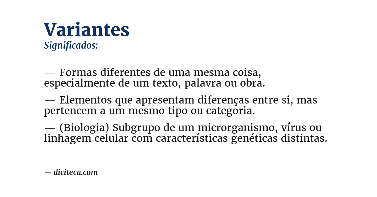 Significado de variantes