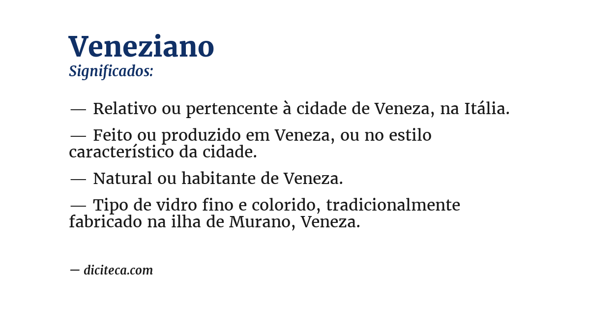 Significado de veneziano