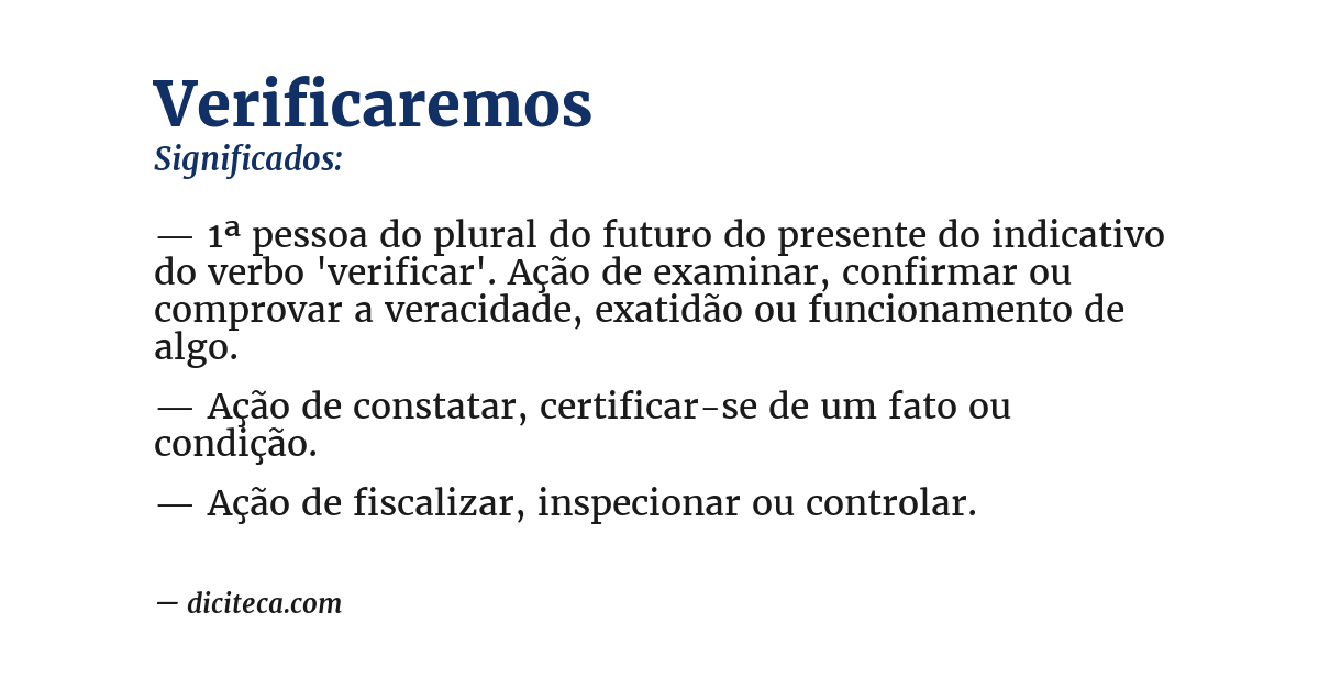 Significado de verificaremos