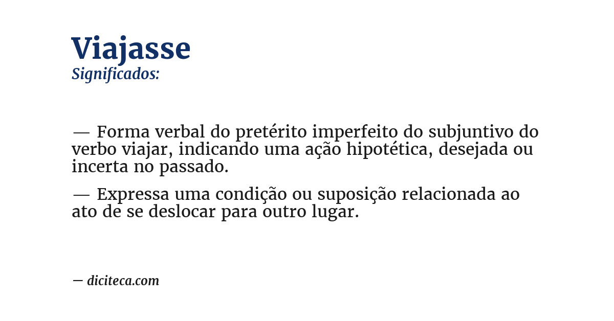 Significado de viajasse