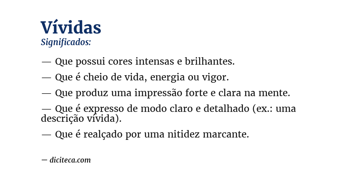 Significado de vívidas