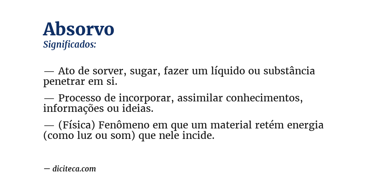 Significado de absorvo