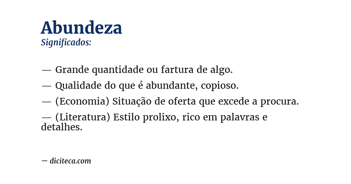 Significado de abundeza
