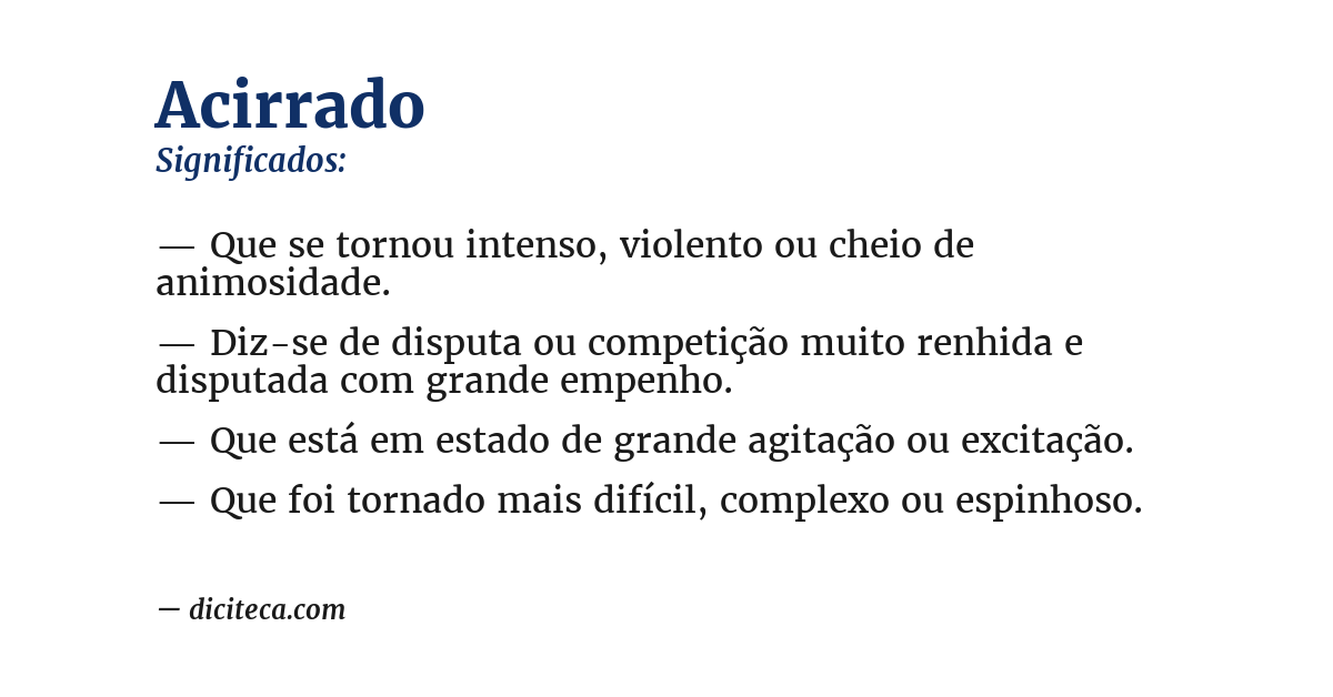 Significado de acirrado