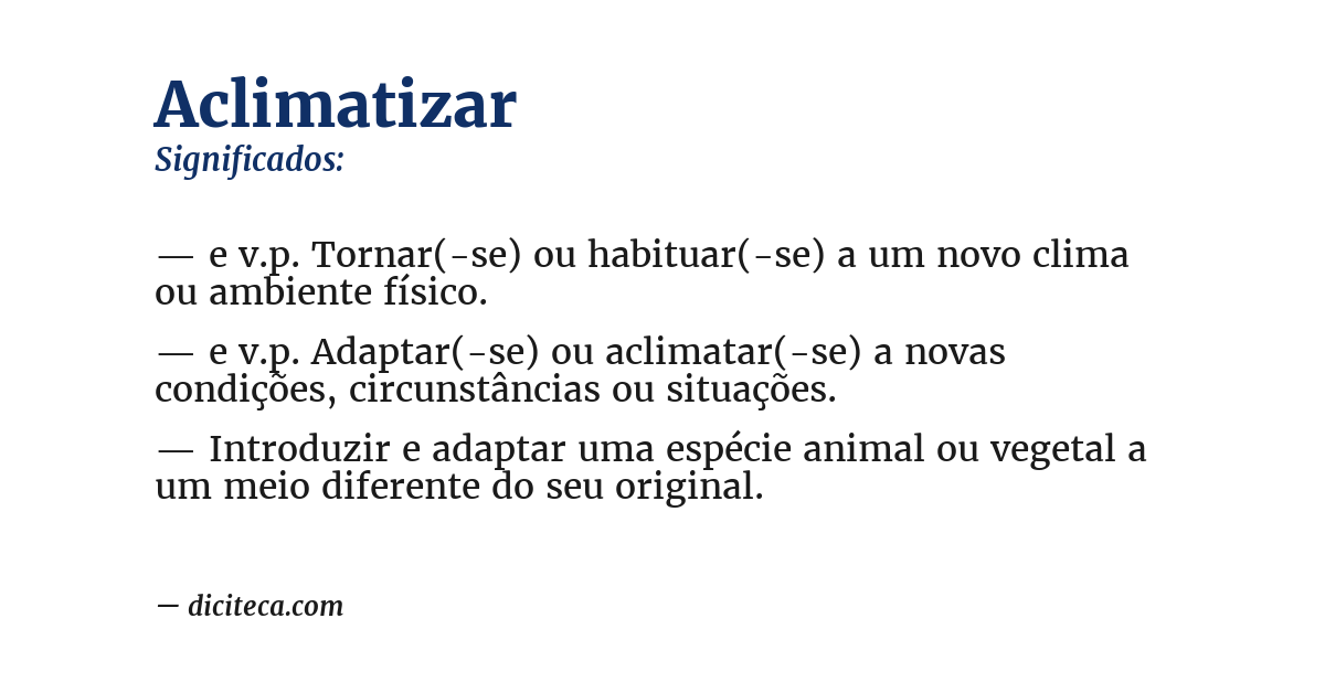 Significado de aclimatizar