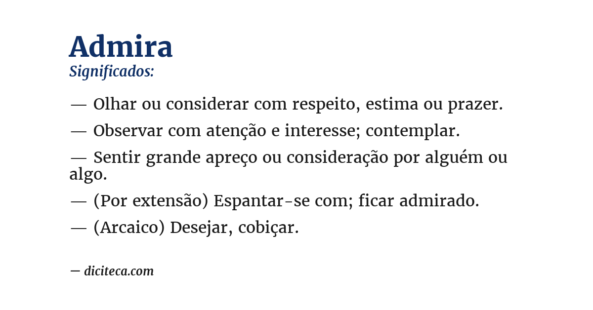 Significado de admira