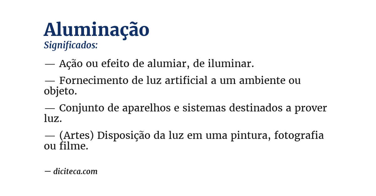 Significado de aluminação